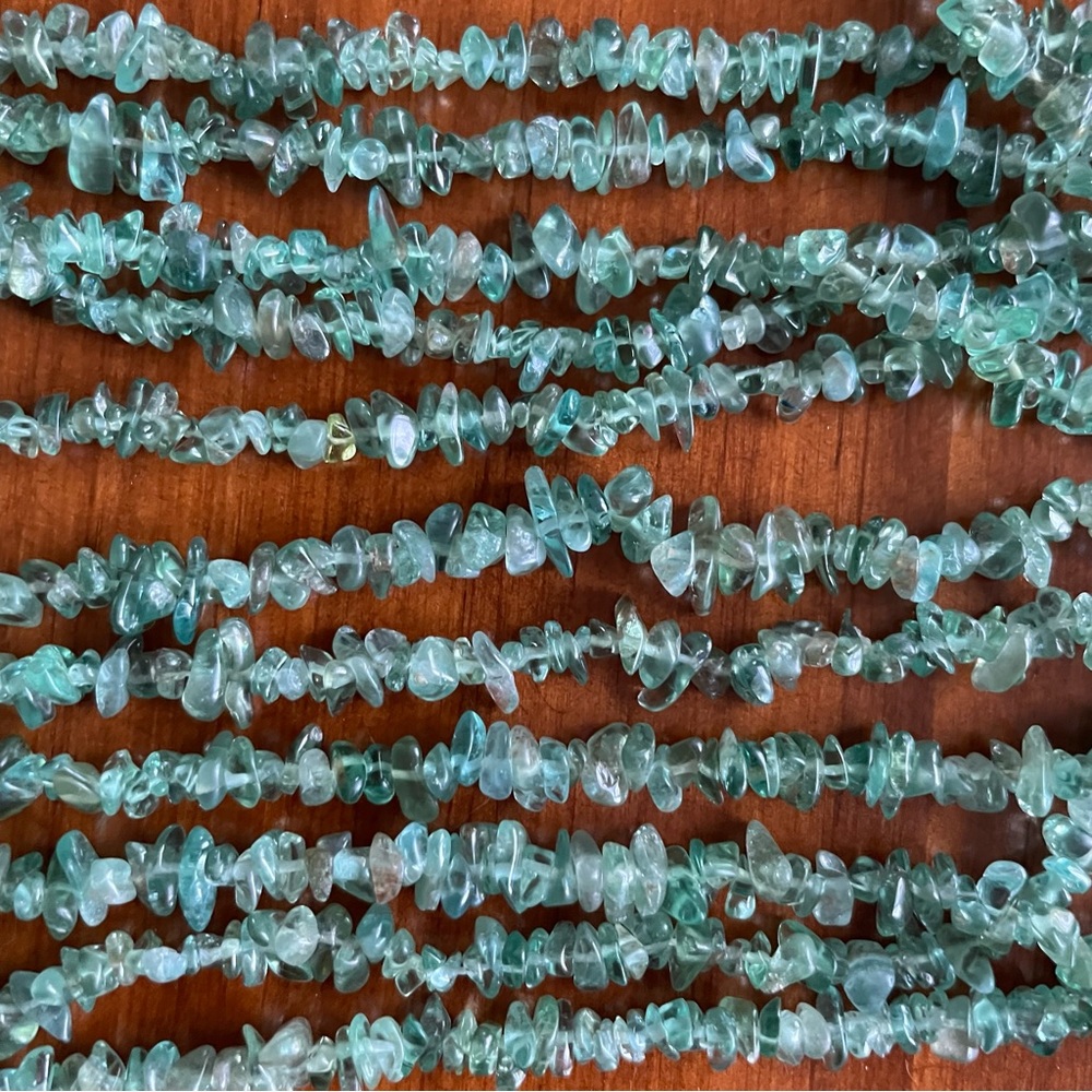 Aqua Beaded Necklace - 3 Strand